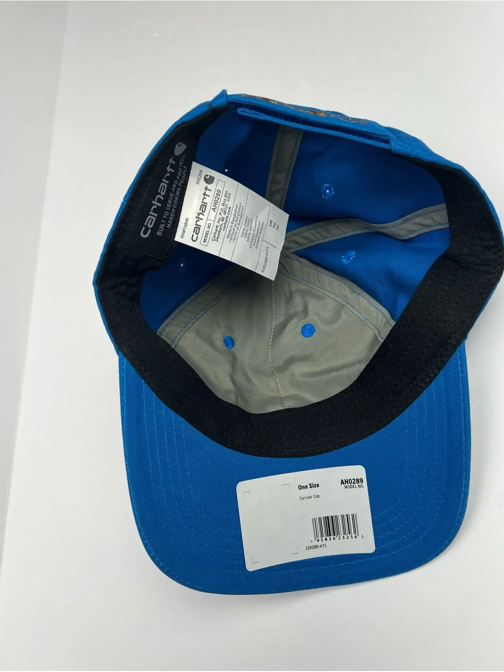 Carhartt Force Canvas Logo Hat Cap Blue Adjustable Strapback Unstructured Cotton